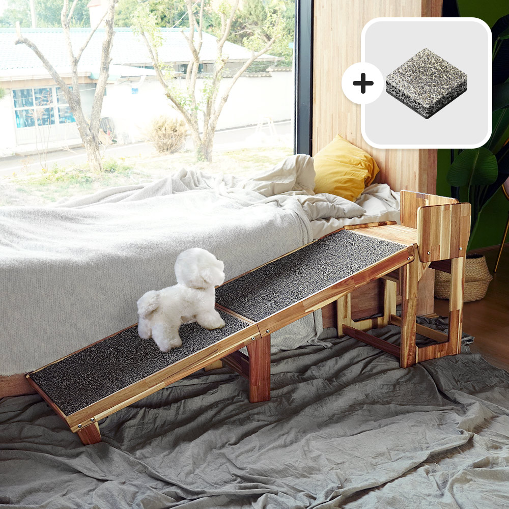 고양이계단 강아지침대계단 강아지슬라이드 높은 55cm 브라운