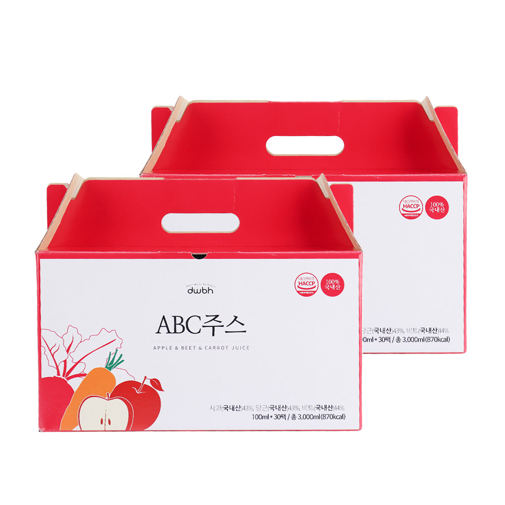 [오늘보감] 사과 비트 당근 국내산100% 저온착즙 ABC주스 100ml 30포+30포(총60포) - 상품 이미지