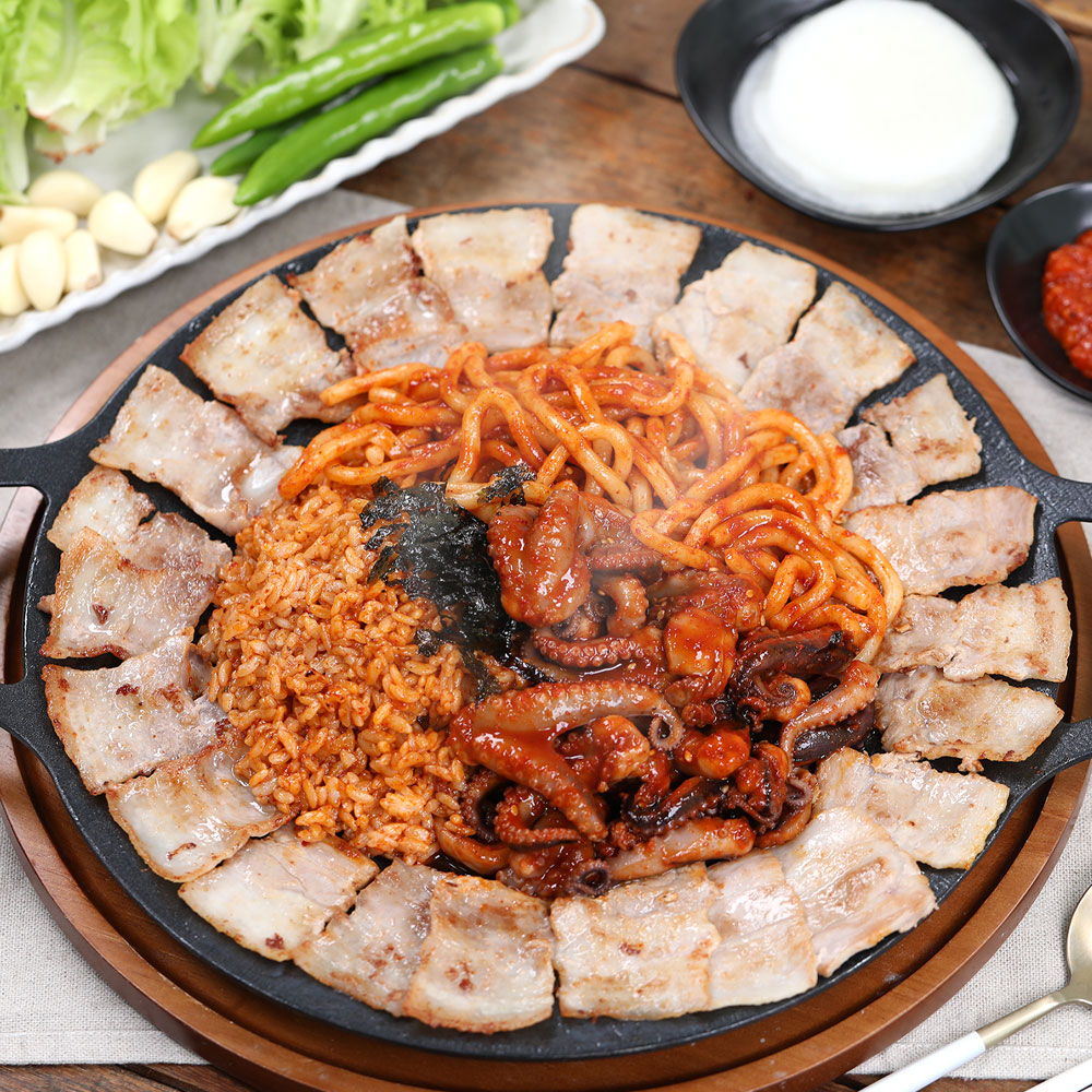 셰프애찬 쭈꾸미 볶음 500g+삼겹살250g+우동사리 이미지 2