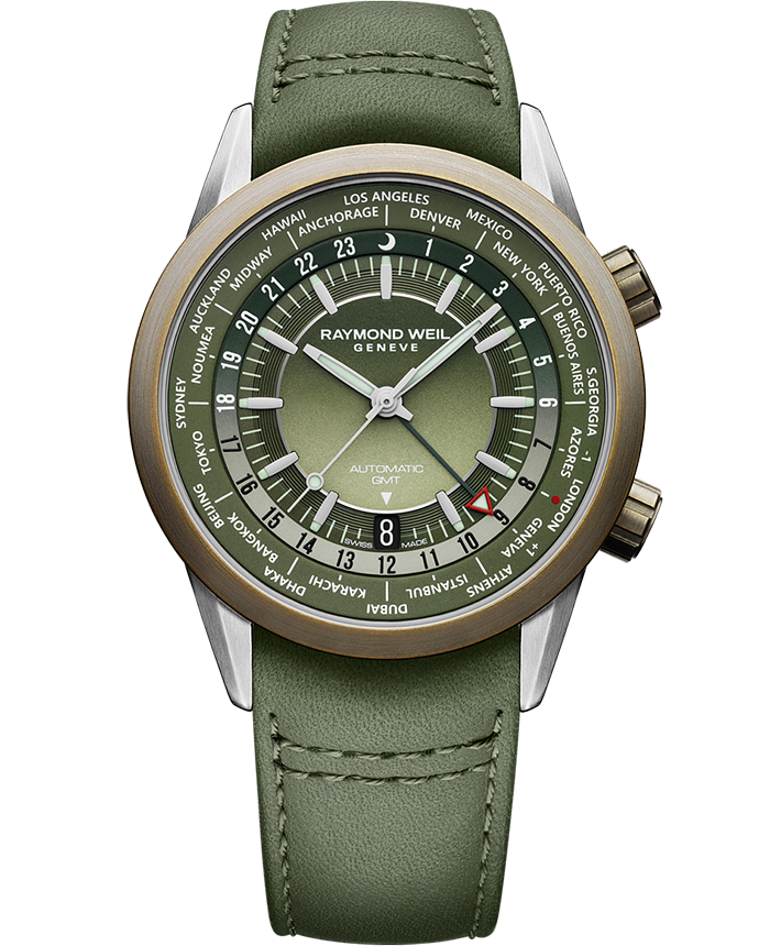 [레이몬드웨일] 프리랜서 GMT 월드타이머 41mm 그린 제품 이미지