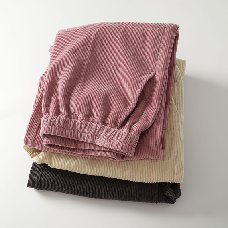 하마마스 골덴바지 9부 코듀로이 밴딩 와이드핏 - 상세 이미지 4