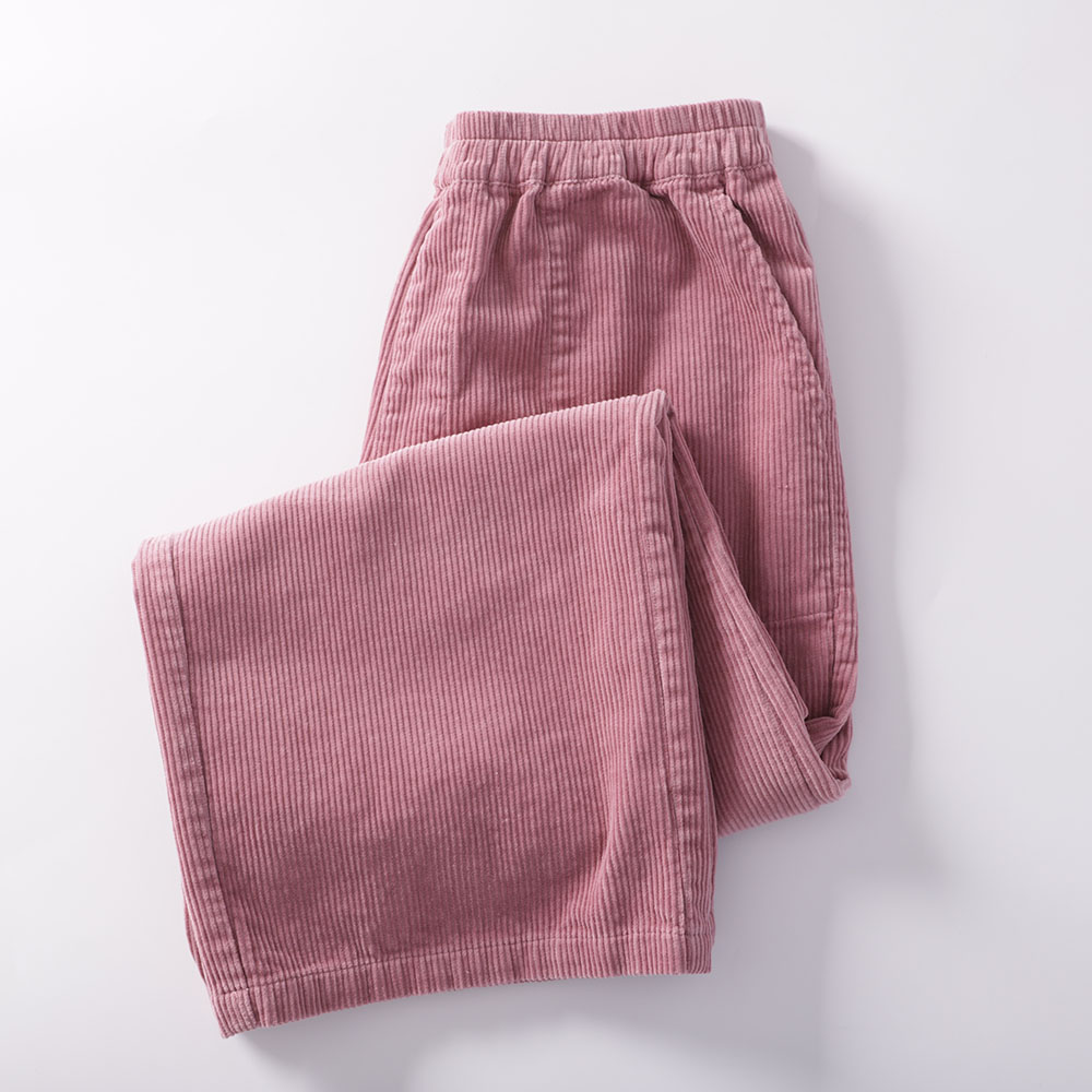 하마마스 골덴바지 9부 코듀로이 밴딩 와이드핏 - 상세 이미지 3