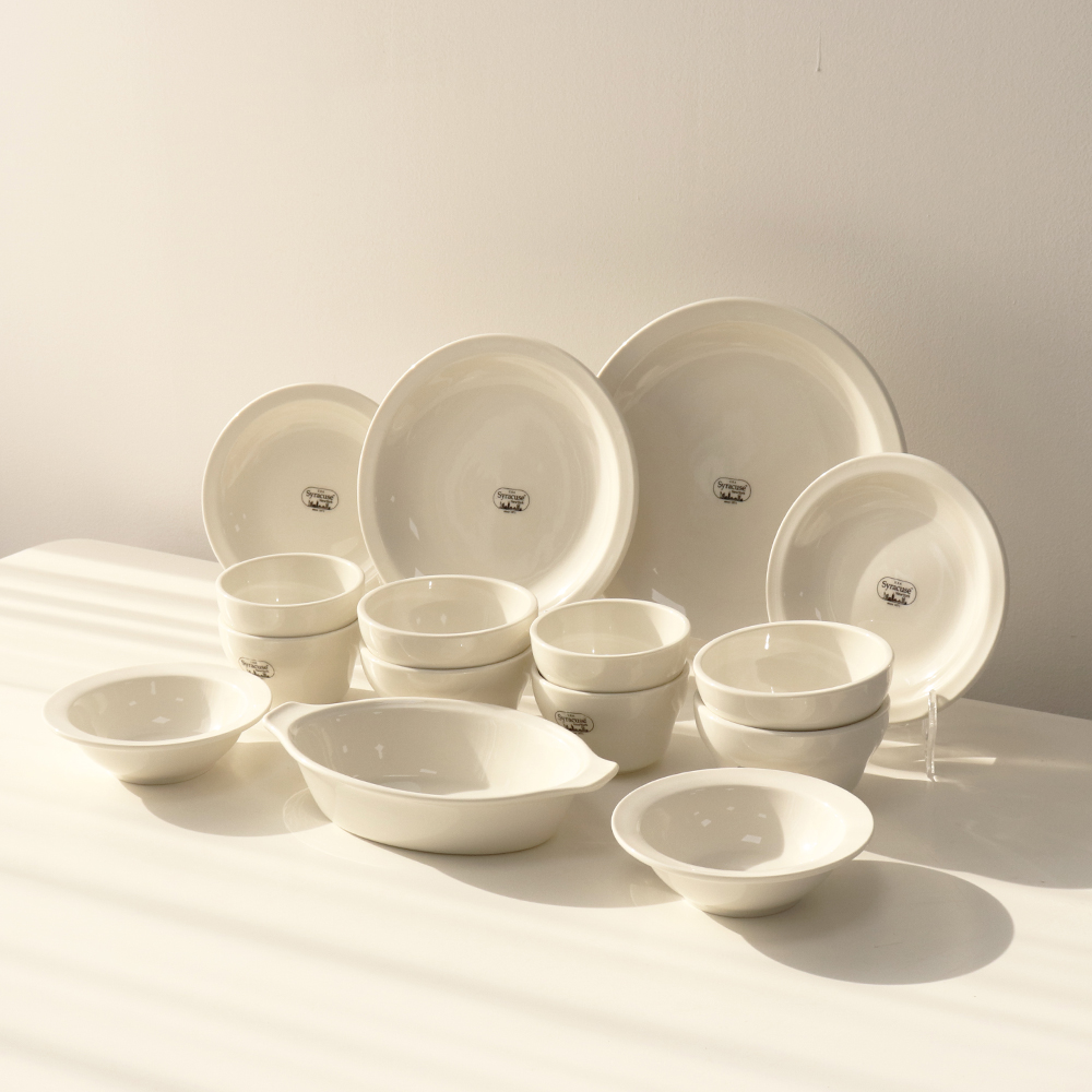 시라쿠스 뉴욕 신혼부부 4인 그릇세트 15p 혼수 킹스인 식기 화이트