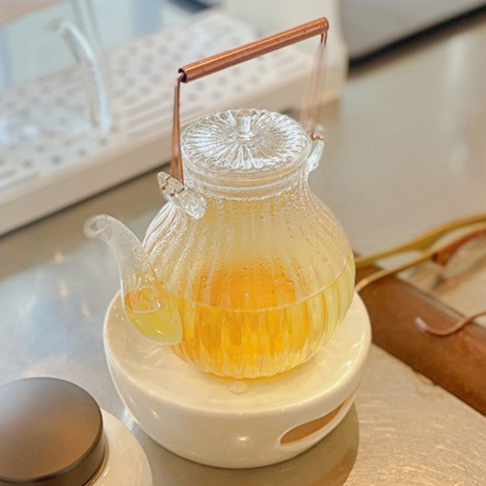 국화꽃 티팟 티메이커 내열유리 차우리기 찻주전자 티포트 차그루