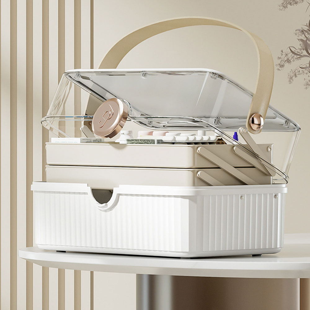 3단 디자인 구급상자 가정용 약보관함 비상 응급 키트 약통 구급함 제품 이미지