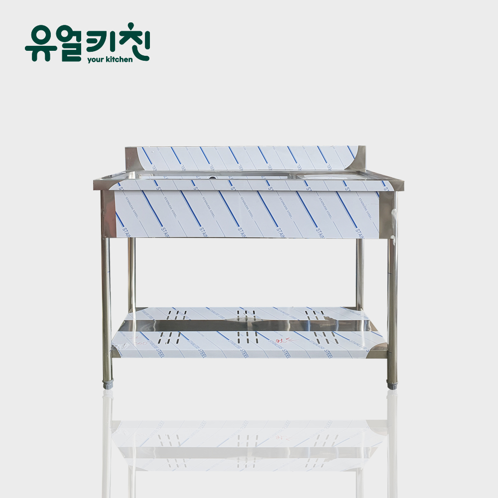 1200 우날 2/3통 업소용싱크대 스텐 개수대 영업용씽크대 높이850 제작 - 메인 이미지