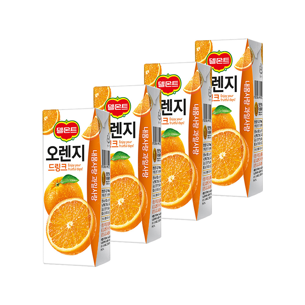 델몬트 오렌지 드링크 190ml 4팩 - 상품 이미지