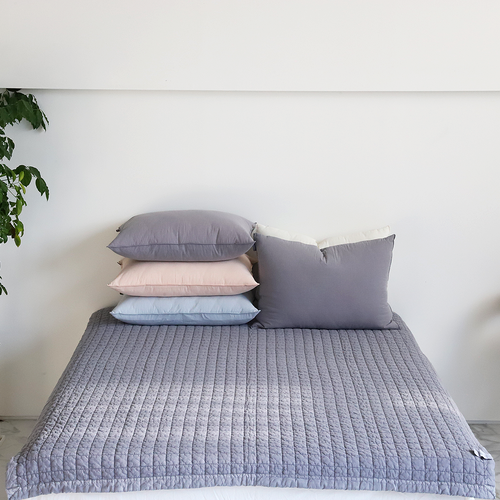 안심되는 OEKO-TEX 인증 먼지없는 80수 피그먼트 워싱 순면 사계절 양면 침대패드