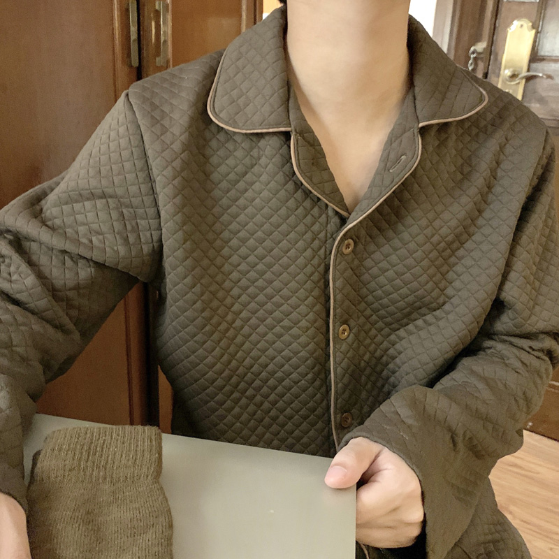 심플 누빔 기모 순면 겨울 커플 잠옷 세트 상세 이미지 82