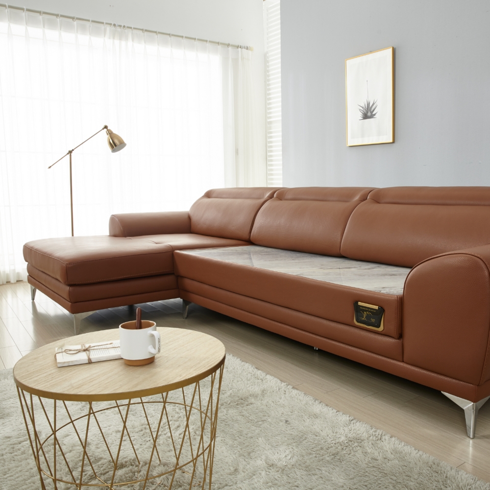 브리즈스톤 앨빈 코너카우치 돌쇼파 가죽 소파 돌침대쇼파