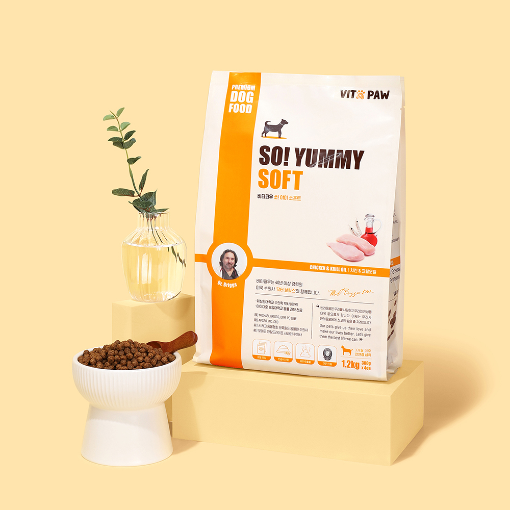 비타파우 강아지 전연령 높은 기호성 노견 쏘야미 소프트 반습식 사료 연어+크릴, 1.2kg, 1개 이미지 7