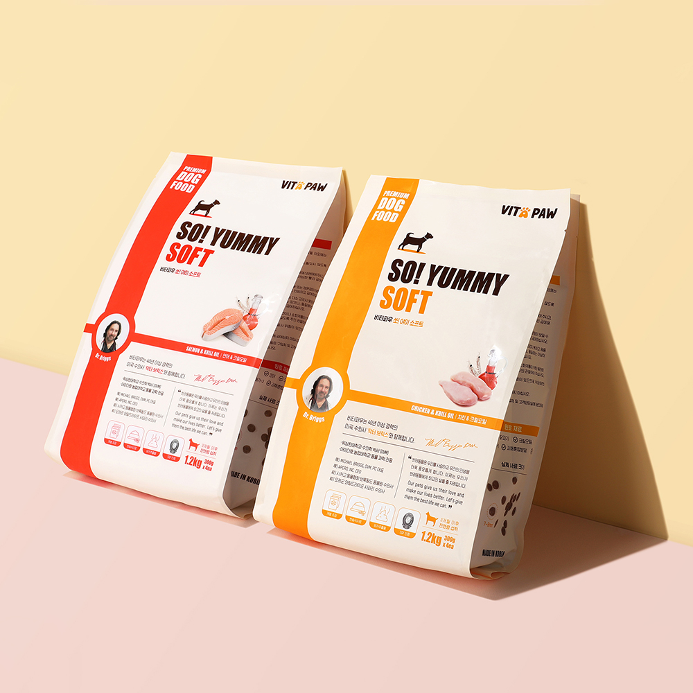 비타파우 강아지 전연령 높은 기호성 노견 쏘야미 소프트 반습식 사료 연어+크릴, 1.2kg, 1개 - 상세 이미지 5