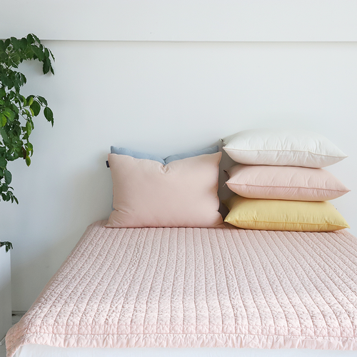 안심되는 OEKO-TEX 인증 먼지없는 80수 피그먼트 워싱 순면 사계절 양면 침대패드