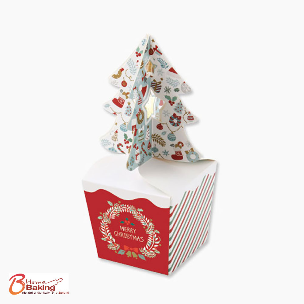 크리스마스박스-트리 미니 종이 선물상자 쿠키 포장박스 파티소품 어린이집