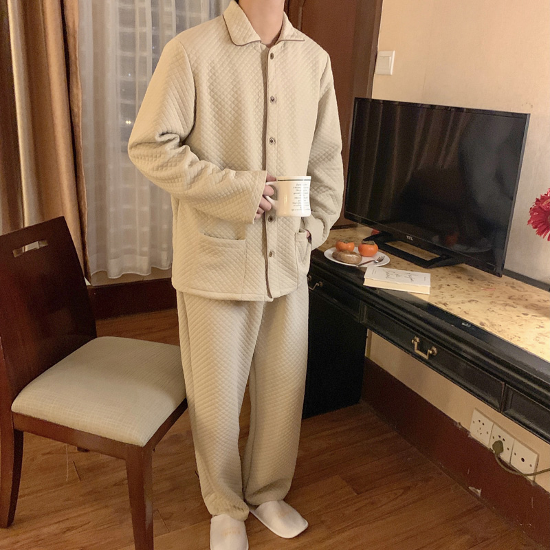 심플 누빔 기모 순면 겨울 커플 잠옷 세트 상세 이미지 39