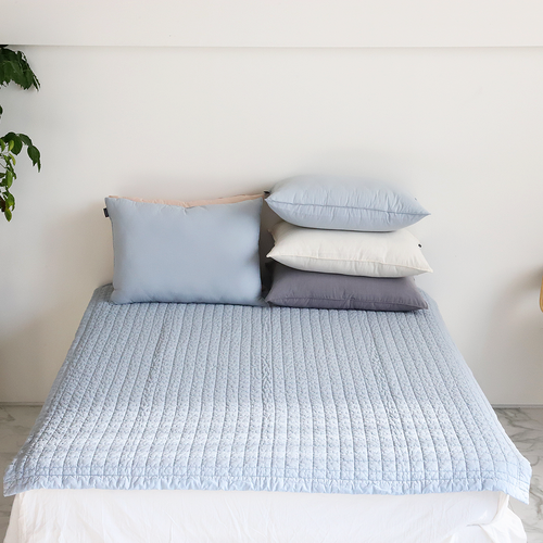 안심되는 OEKO-TEX 인증 먼지없는 80수 피그먼트 워싱 순면 사계절 양면 침대패드