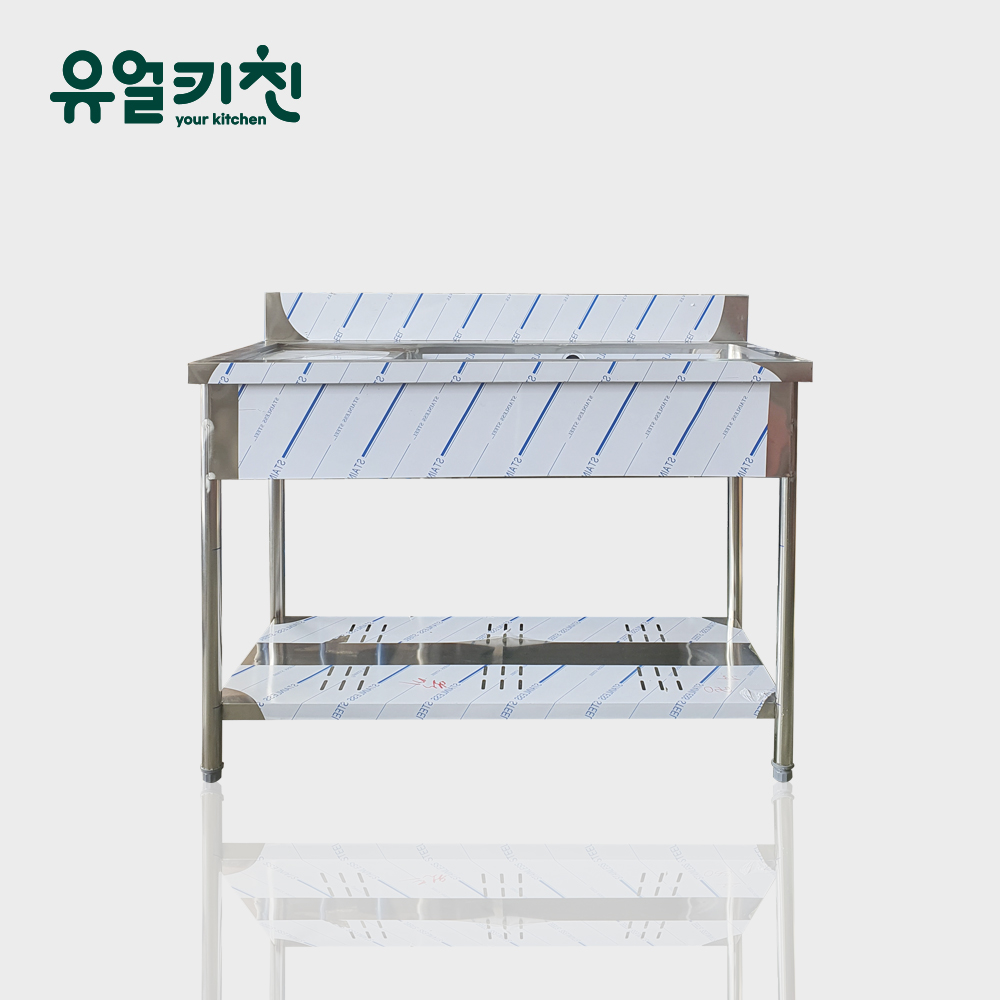 1200 좌날 2/3통 업소용싱크대 스텐 개수대 영업용씽크대 높이850 제작 - 메인 이미지