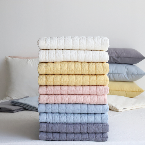 안심되는 OEKO-TEX 인증 먼지없는 80수 피그먼트 워싱 순면 사계절 양면 침대패드