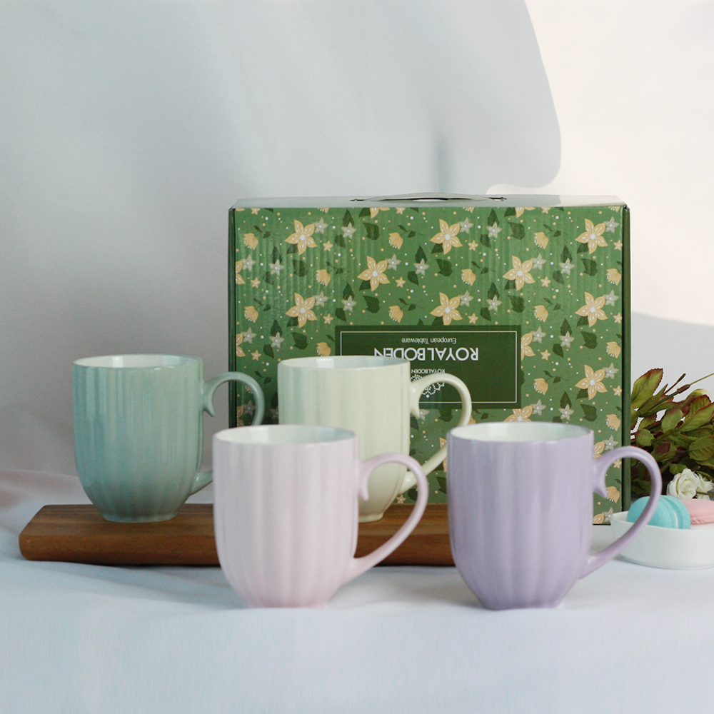 로얄보덴 파스텔 주름 머그컵 4P 세트