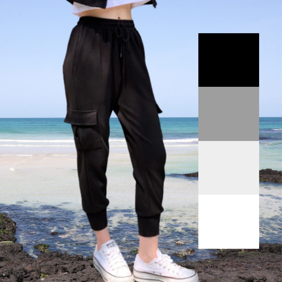 봄 여름 키작녀 여성 조거팬츠 바지 기모 없음 - 상품 이미지