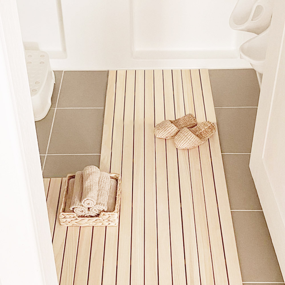 편백나무 건식화장실 욕실매트 미끄럼방지 다용도실 발판 홈형 소형 특대형
