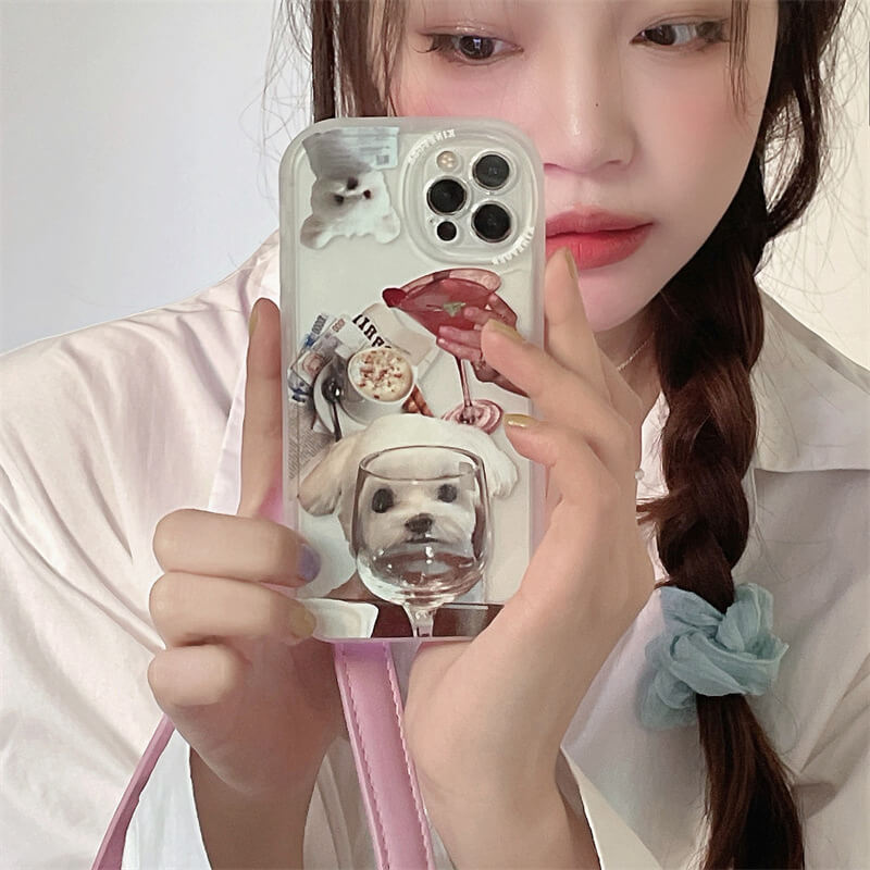 (블프데이) 귀여운 치얼스댕댕이 아이폰 14 플러스 케이스 - 상세 이미지 2