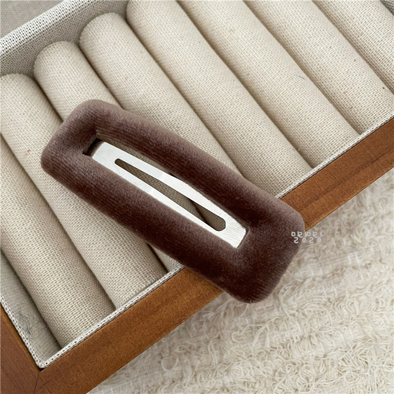 왕똑딱핀 벨벳 겨울 예쁜삔 똥머리 옆머리 포인트 헤어핀 - 상세 이미지 3