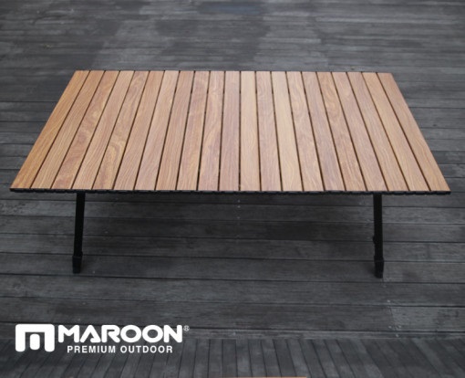 [마룬] 알루미늄 접이식 롤테이블 120cm 대형 우드