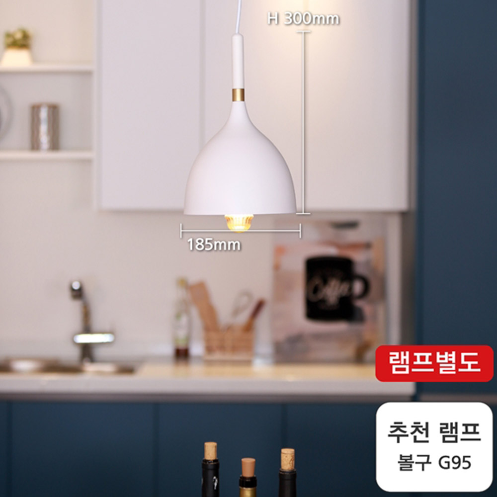비츠온 램프용 홈 조명 팬던트 17844-1 1등 화이트 공간조명 카페 펜션 - 메인 이미지