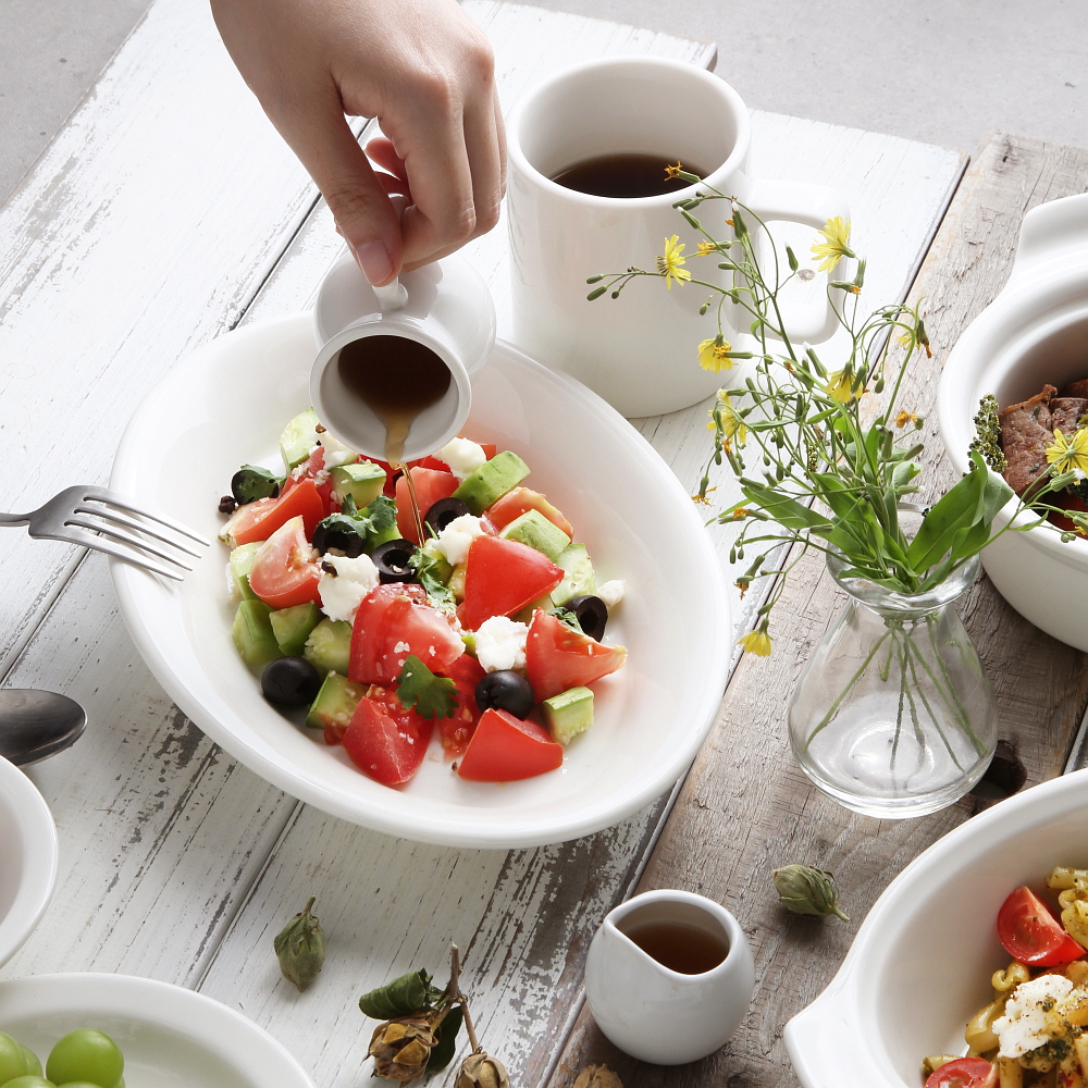 시라쿠스 뉴욕 레트로 빈티지 도자기 카페 그릇 / 26cm, 타원볼접시