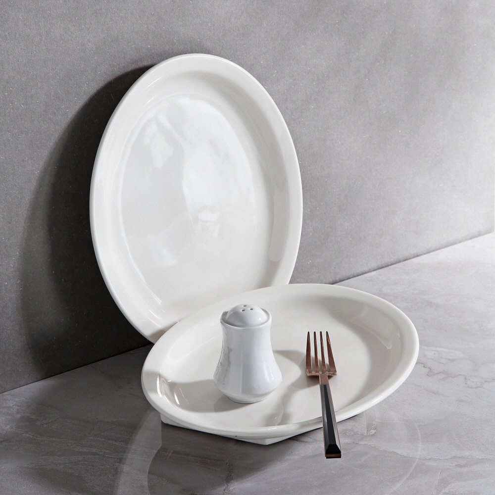 시라쿠스 뉴욕 레트로 빈티지 도자기 카페 그릇 / 29cm, 타원접시 - 상세 이미지 3