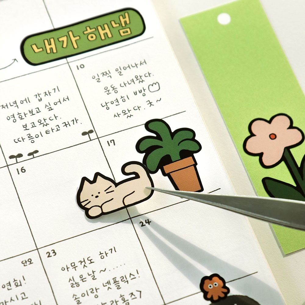 두들 리무버블 드로잉 스티커 팩 다꾸 탑꾸 폰꾸 폴꾸 노트북 핸드폰 스티커 - 상세 이미지 5
