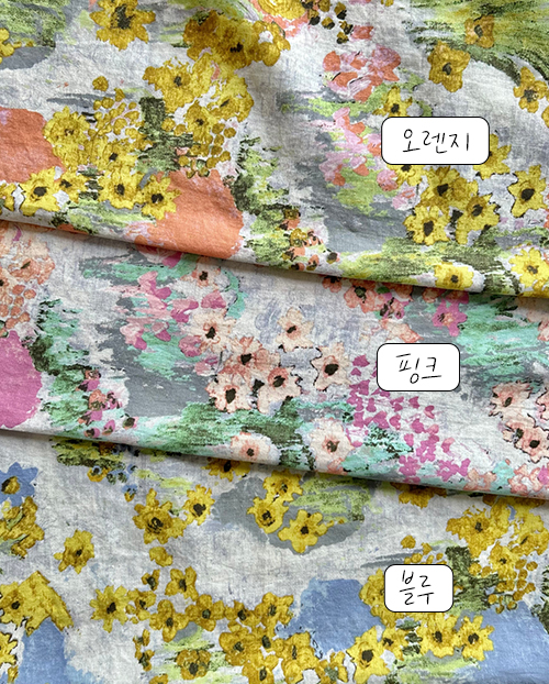 더블유패브릭 지베르니 워싱처리 15수 대폭 린넨천 원단 앞치마 커튼 소품 천가게 - 상세 이미지 2