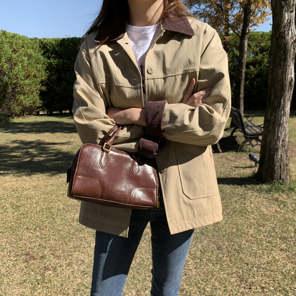 골덴 카라넥 코튼 여성 야상점퍼 누빔점퍼 간절기 아우터 여자가을점퍼