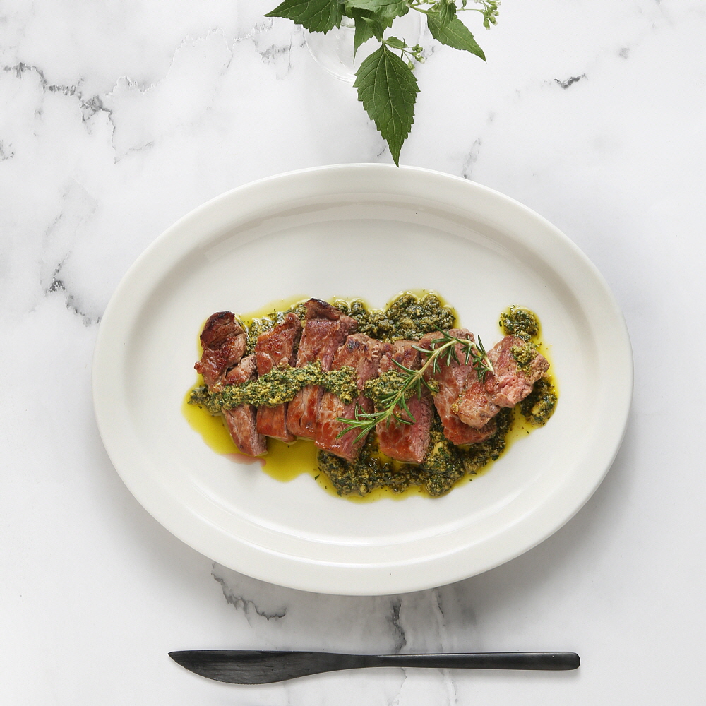 시라쿠스 뉴욕 레트로 빈티지 도자기 카페 그릇 / 29cm, 타원접시