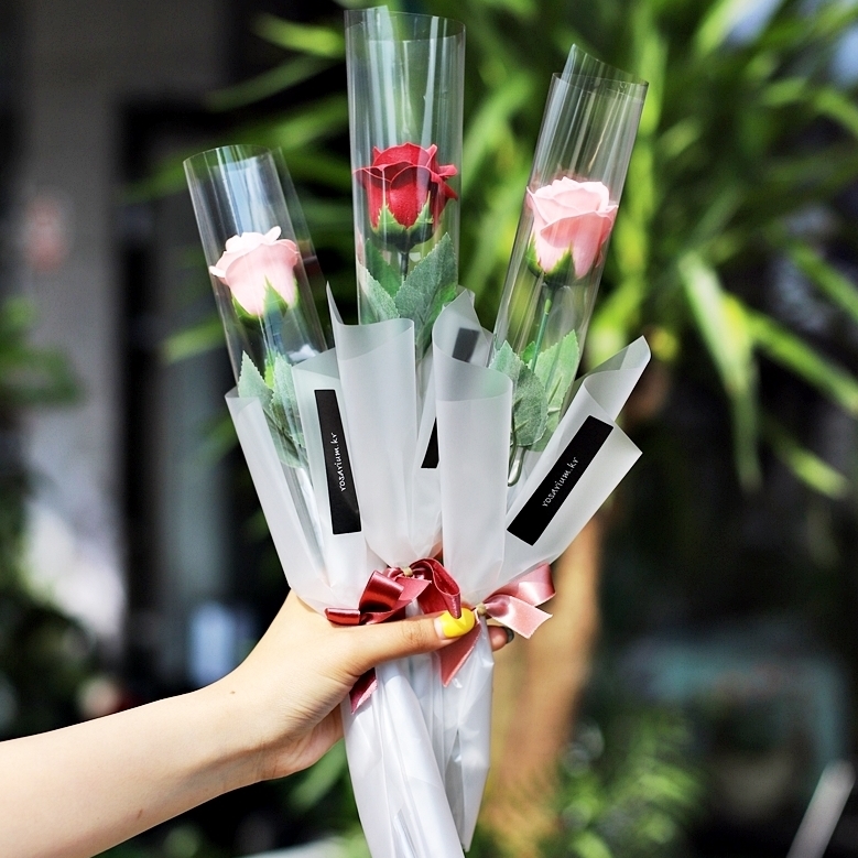 로사리움 한송이 장미 꽃다발, 로즈데이 꽃, 여자친구 선물, 기념일 꽃