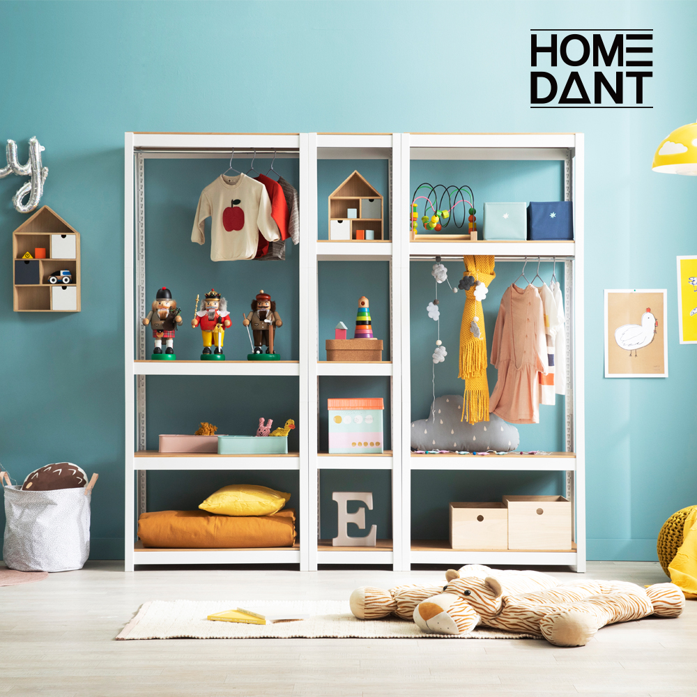 홈던트하우스 옷방 드레스룸 시스템 행거 철제 조립식 옷장 옷걸이 400x400x900(h) 2단 부터 주문제작