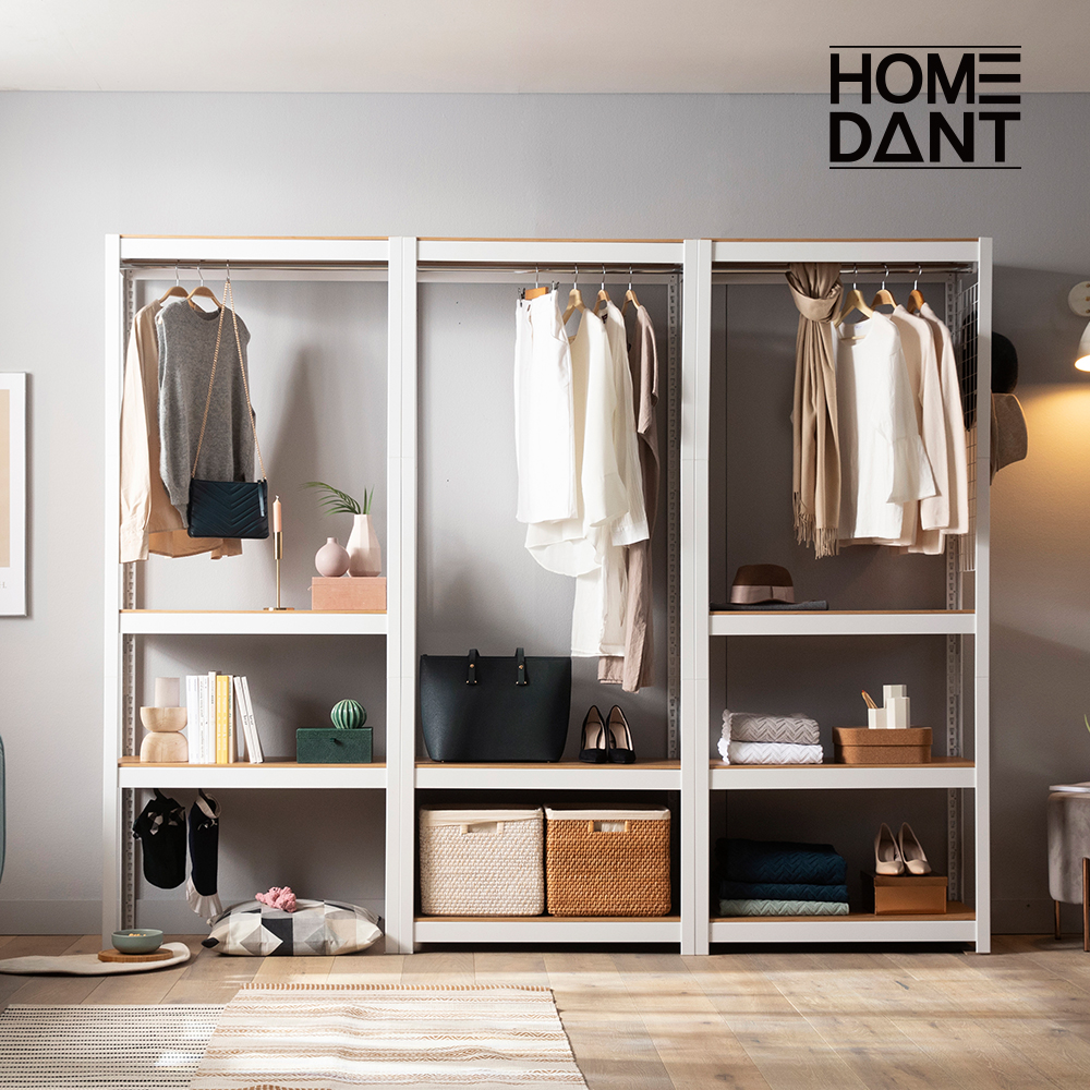 홈던트하우스 옷방 드레스룸 시스템 행거 철제 조립식 옷장 옷걸이 400x400x900(h) 2단 부터 주문제작