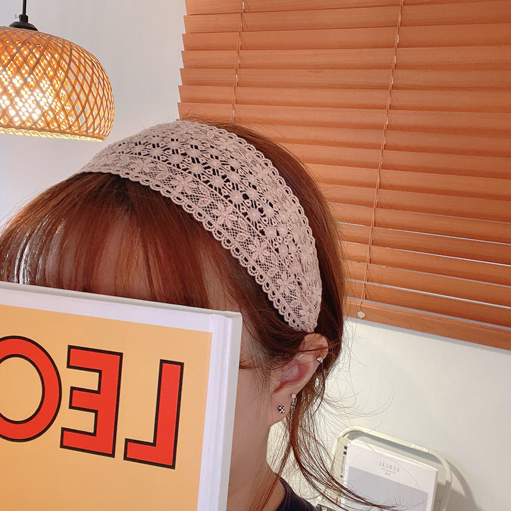 와이드헤어밴드 레이스머리띠 넓은머리띠 반다나헤어밴드 헤어터번 이미지 4