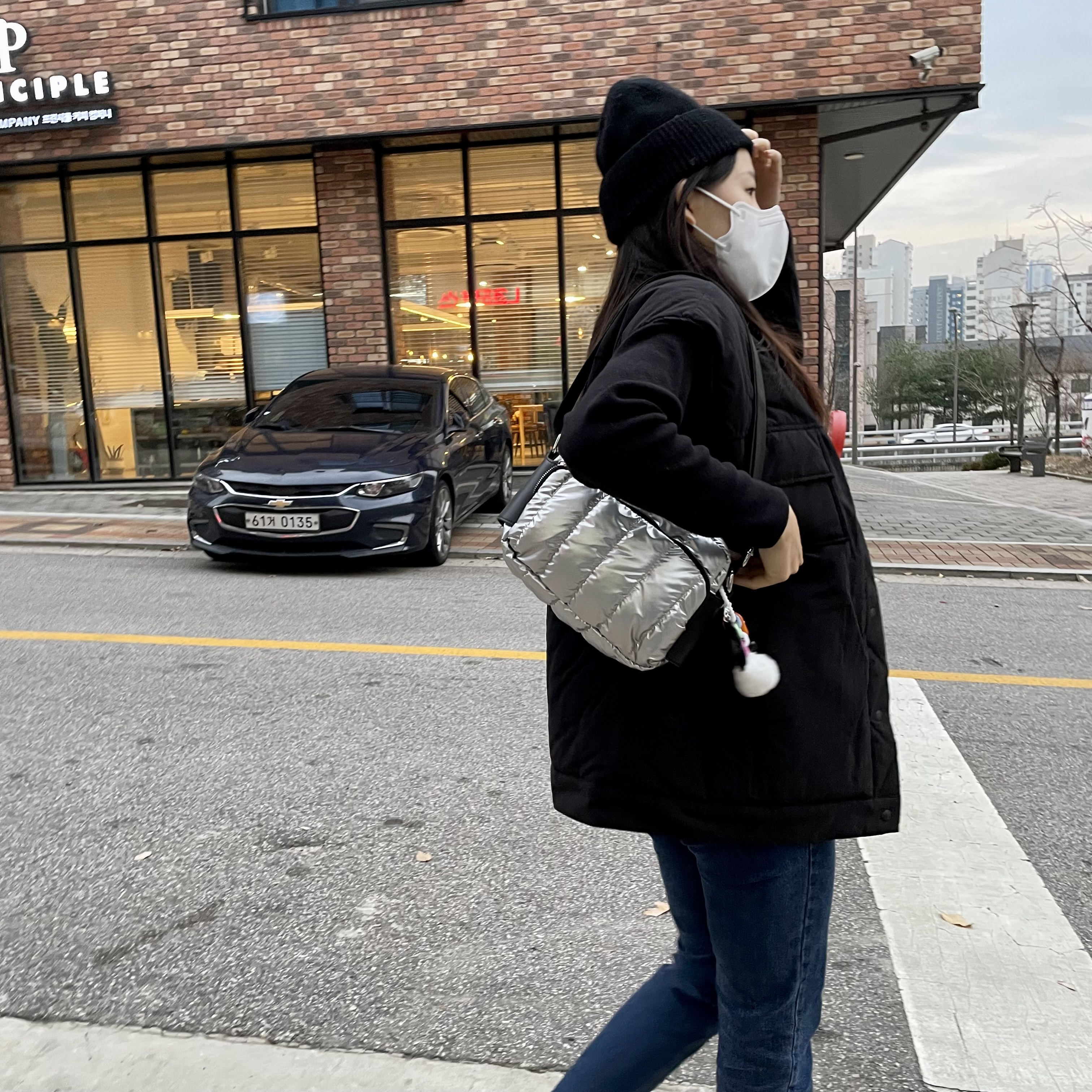 말랑 여행용 크로스백 보부상 나일론 유럽여행가방 핸드폰 가벼운 패딩 크로스 슬링백 미니백
