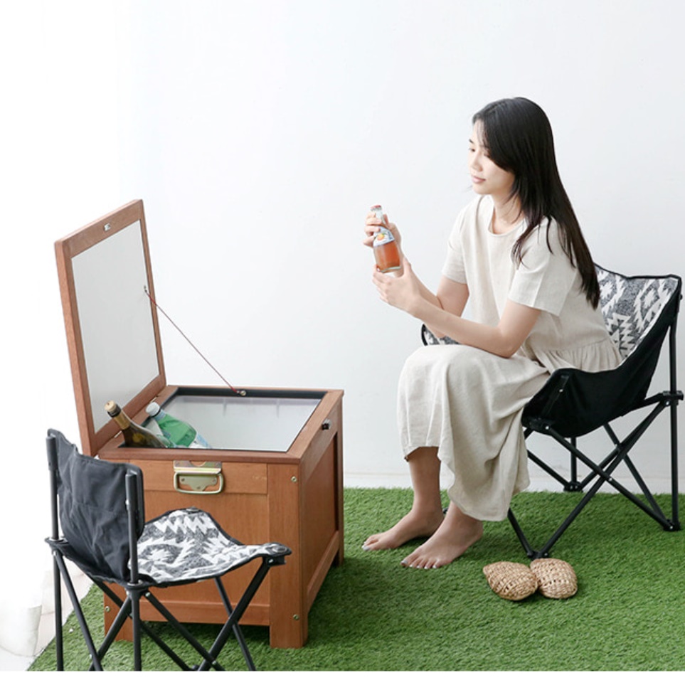 빈티지 원목 캠핑용아이스박스 테이블 대형 대용량 업소용 영업용 - 상세 이미지 5