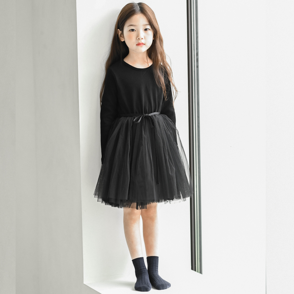 나나 골지 튜튜 샤 원피스 여아 아동 아이보리 와인 블랙 핑크 공주 발레 겨울