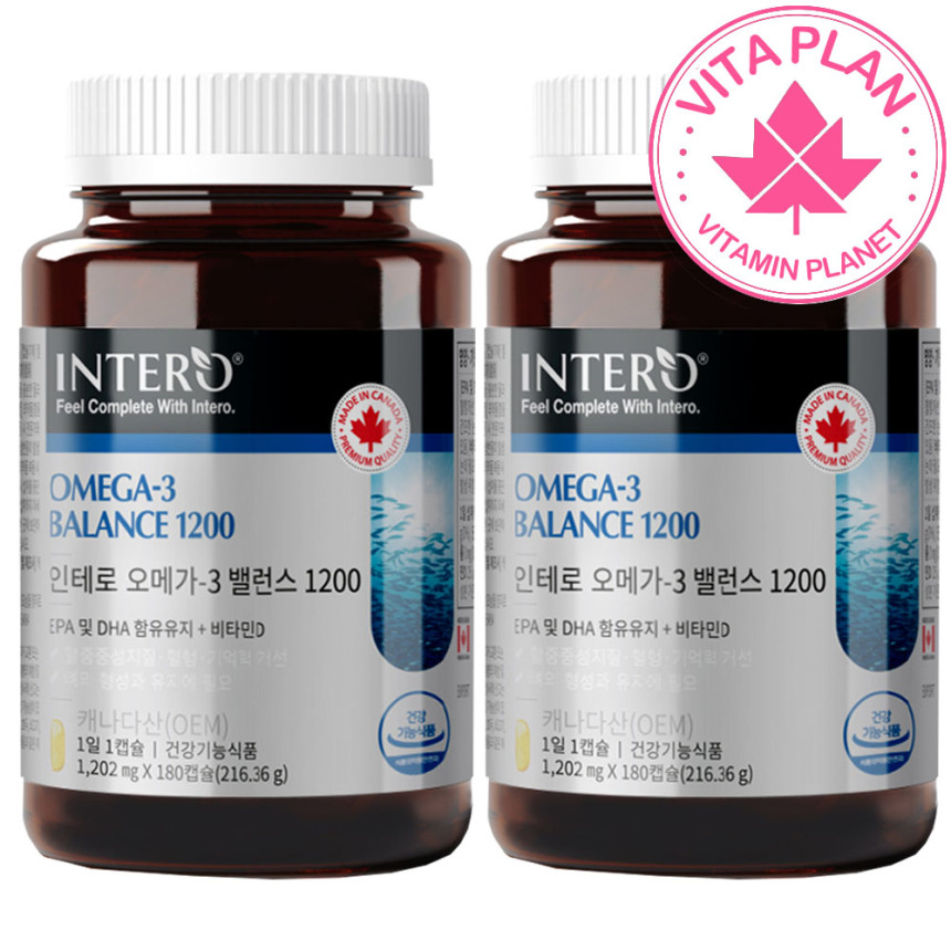 비타플랜 건강기능식품 오메가3 12개월분 EPA DHA 1100mg 비타민D