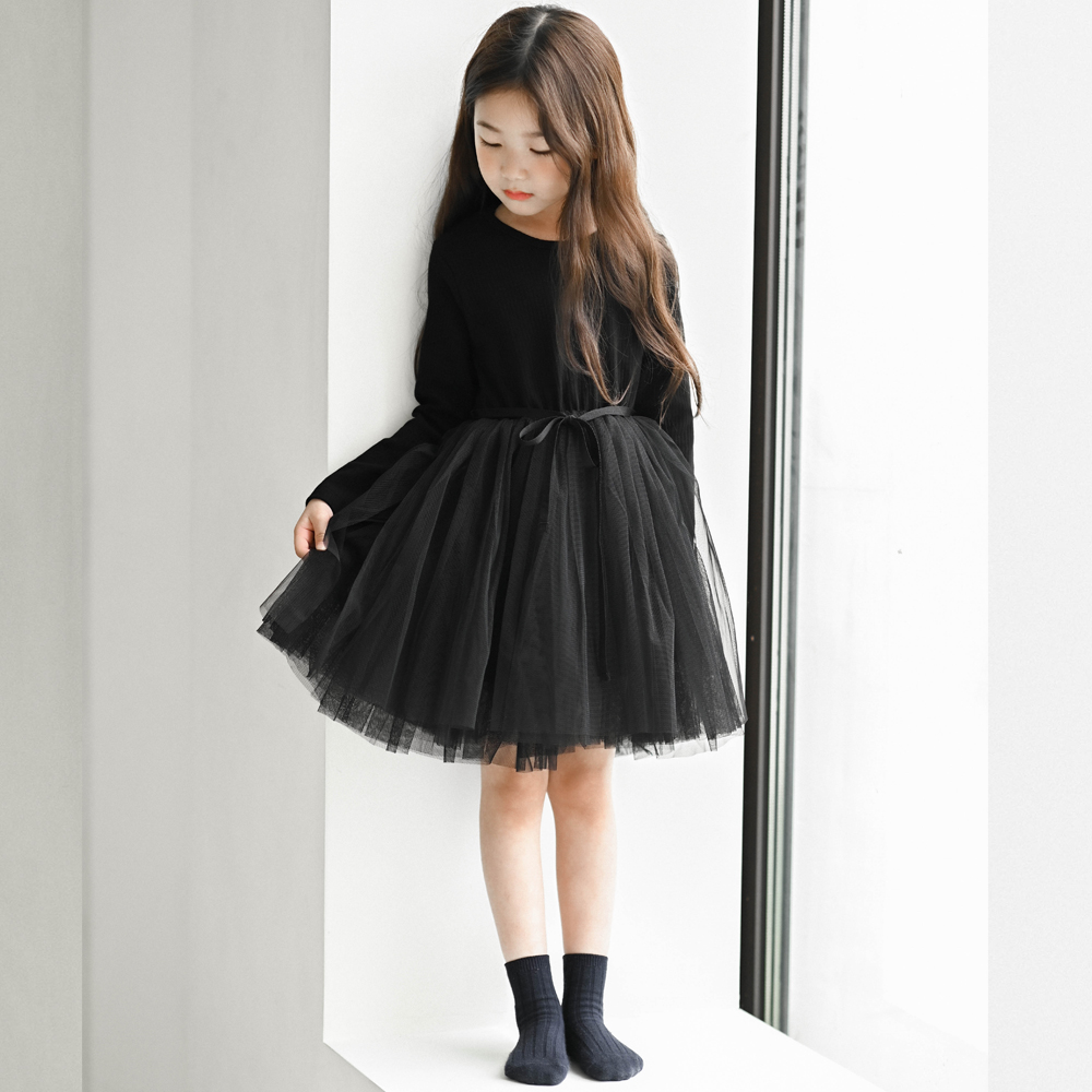 나나 골지 튜튜 샤 원피스 여아 아동 아이보리 와인 블랙 핑크 공주 발레 겨울