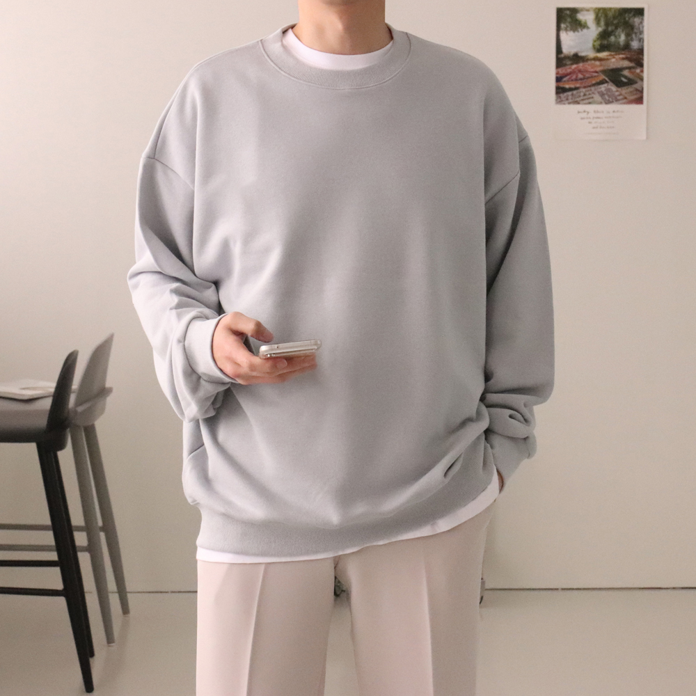 남자맨투맨 빅사이즈 커플 긴팔티 남자오버핏맨투맨 이미지 3