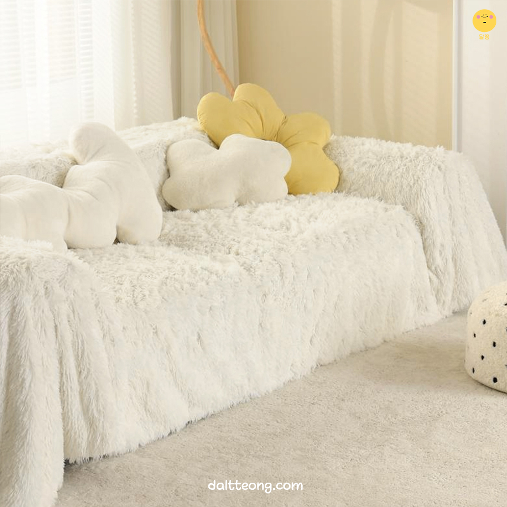 달떵 겨울 극세사 퍼 쇼파 커버 덮개 패드 커버링 천갈이 양털 패브릭 밍크130x180