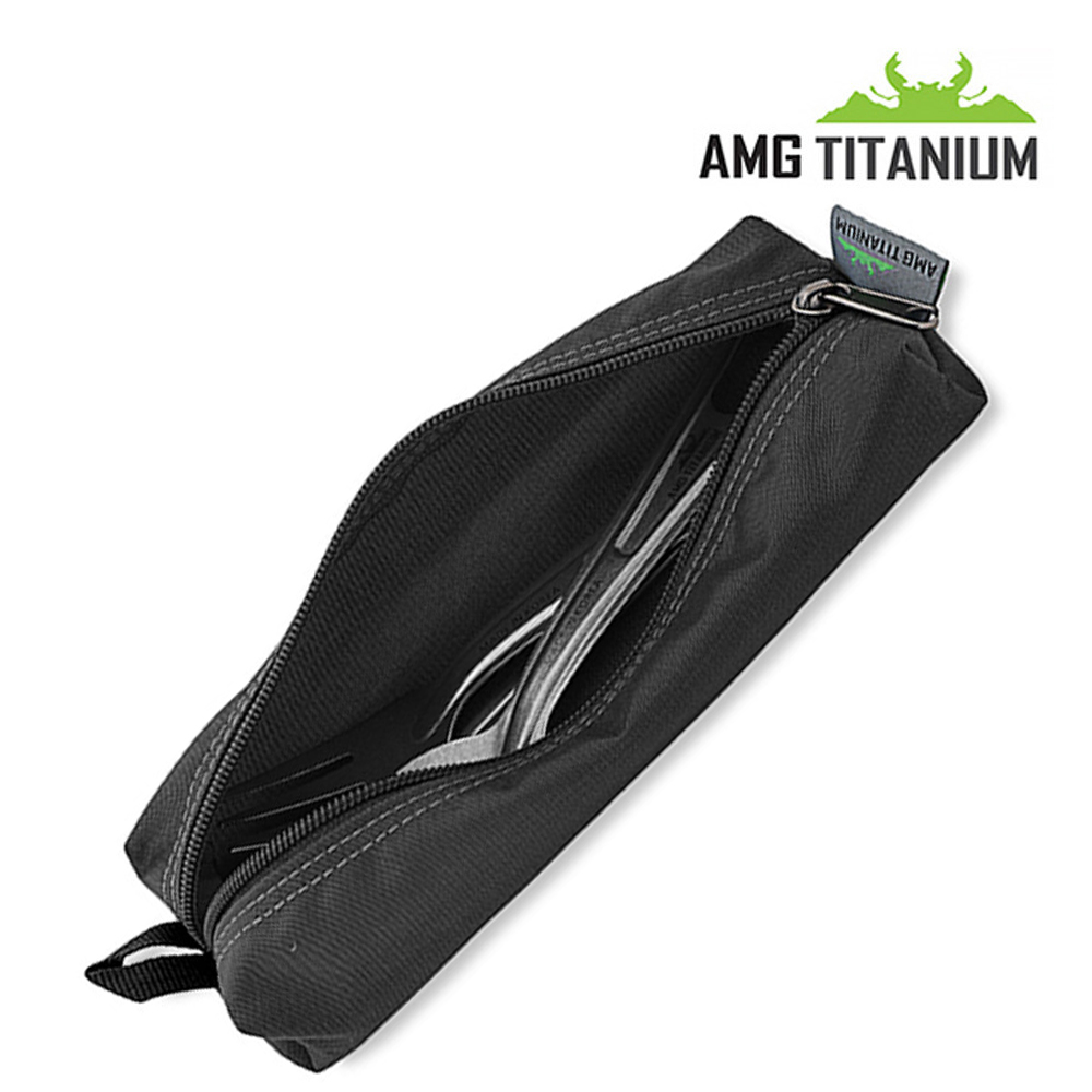 AMG티타늄 수저 케이스 파우치 커트러리 캠핑수저통