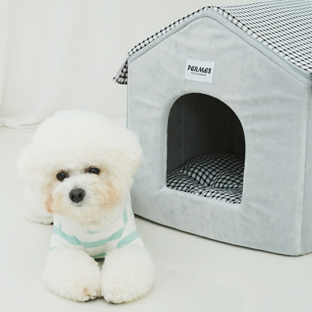 개과천선 리썸 강아지 하우스 고양이 집 매트 내부쿠션 포함 - 상세 이미지 2