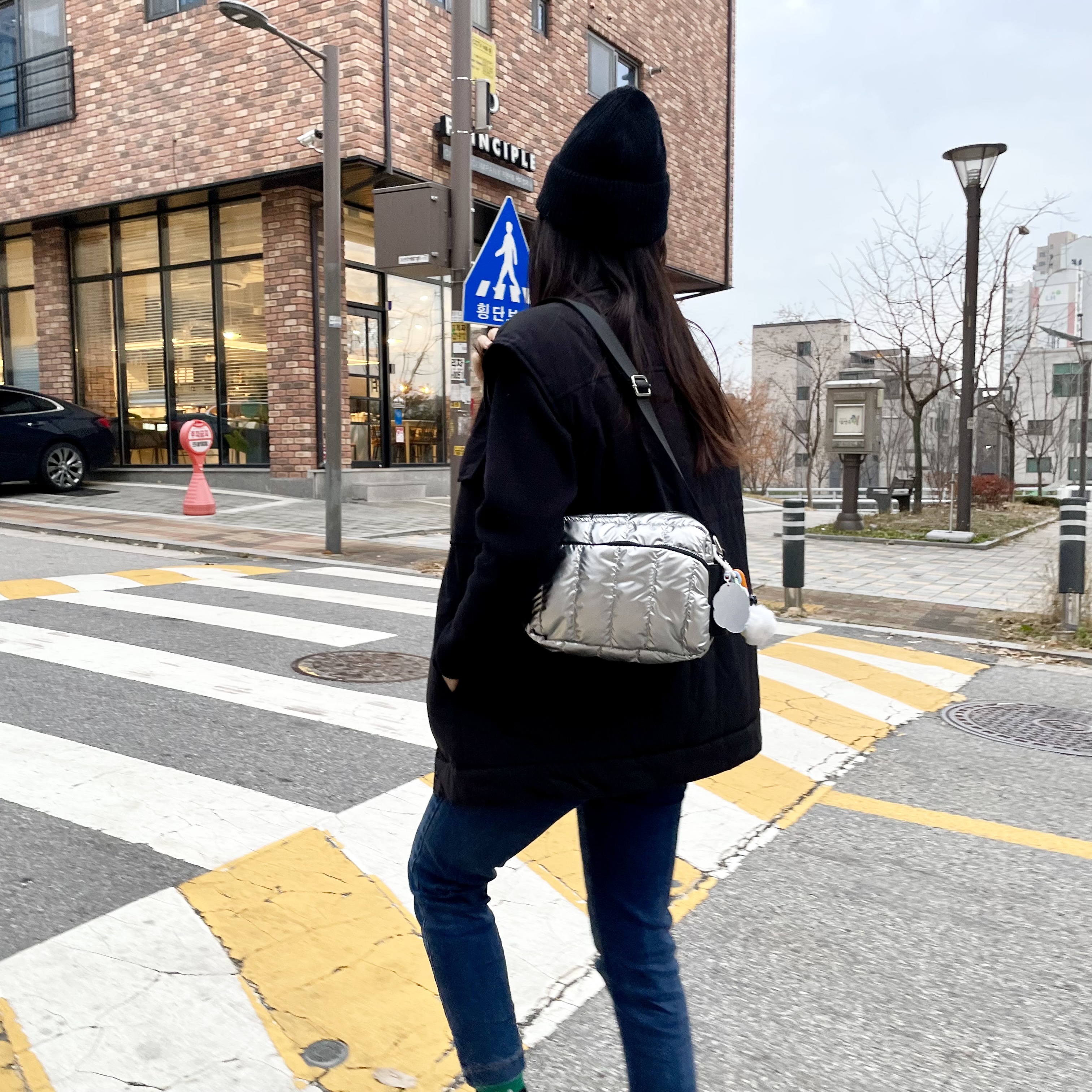 말랑 여행용 크로스백 보부상 나일론 유럽여행가방 핸드폰 가벼운 패딩 크로스 슬링백 미니백