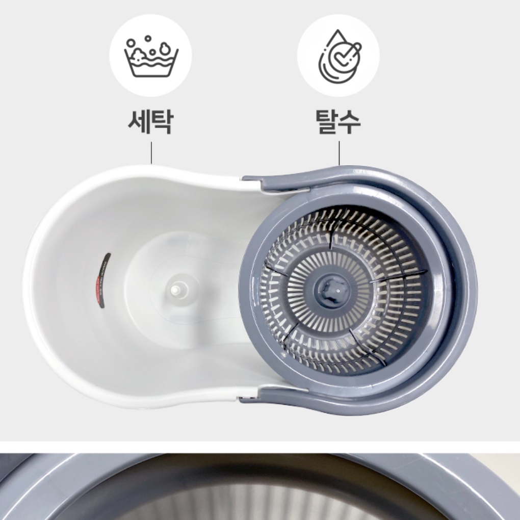 통돌이 대걸레 돌돌이 걸레 돌돌이 물걸레 밀대 짤순이 수동 청소기 - 상세 이미지 4